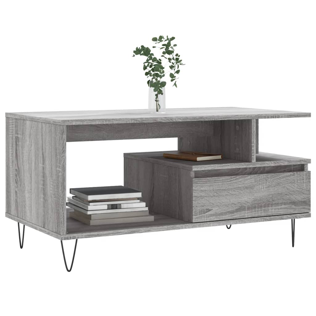 vidaXL Τραπεζάκι Σαλονιού Γκρι Sonoma 90x49x45 εκ.Επεξεργασμένο Ξύλο
