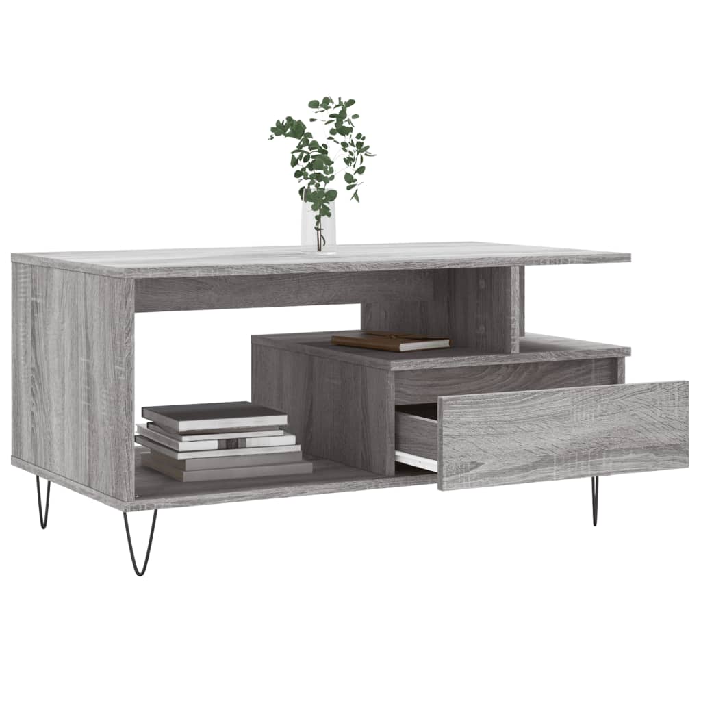 vidaXL Τραπεζάκι Σαλονιού Γκρι Sonoma 90x49x45 εκ.Επεξεργασμένο Ξύλο