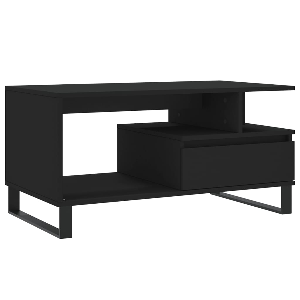 vidaXL Τραπεζάκι Σαλονιού Μαύρο 90x49x45 εκ. Επεξεργασμένο Ξύλο