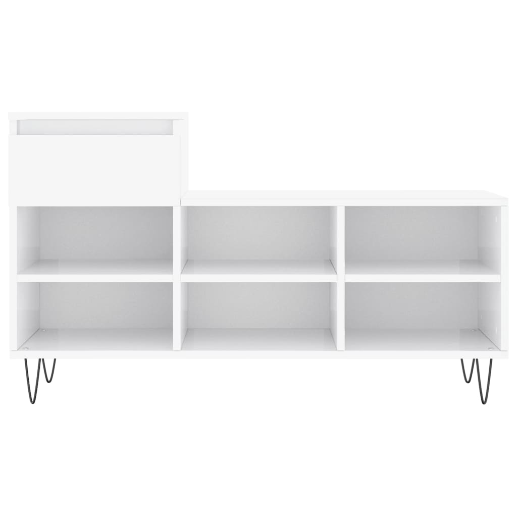 vidaXL Παπουτσοθήκη Γυαλιστερό Λευκό 102x36x60 εκ. Επεξεργασμένο Ξύλο