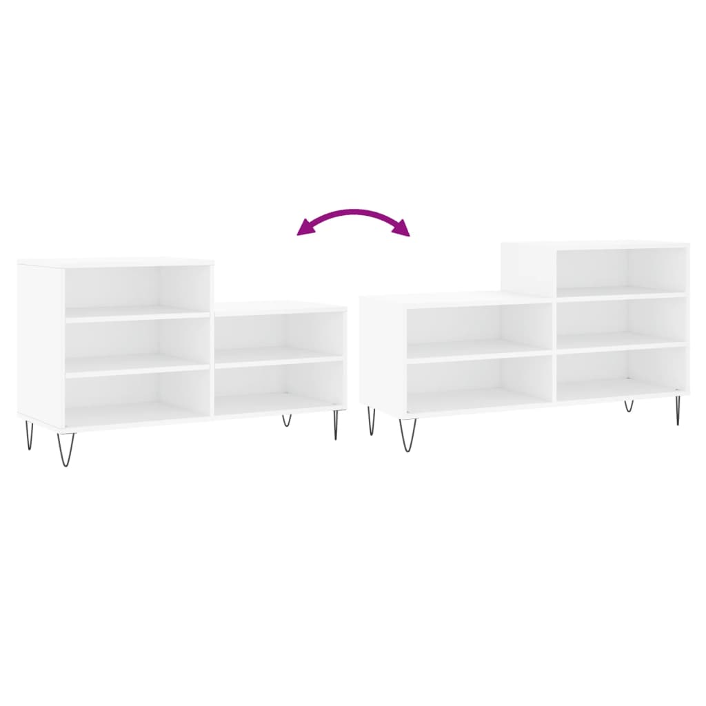 vidaXL Παπουτσοθήκη Λευκή 102x36x60 εκ. από Επεξεργασμένο Ξύλο