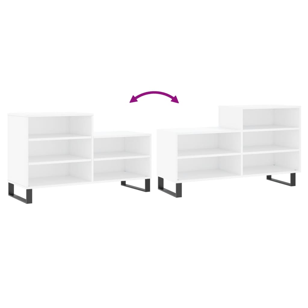 vidaXL Παπουτσοθήκη Λευκή 102x36x60 εκ. από Επεξεργασμένο Ξύλο