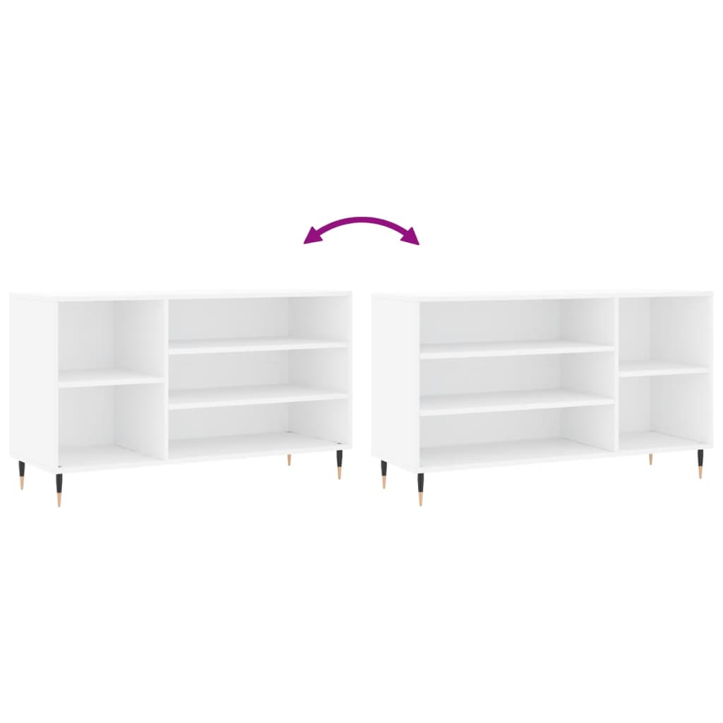 vidaXL Παπουτσοθήκη Λευκή 102x36x60 εκ. από Επεξεργασμένο Ξύλο