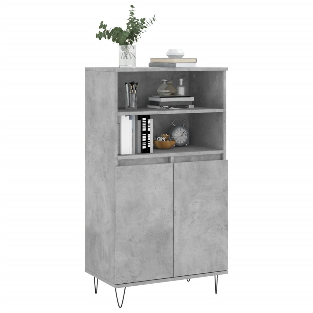 vidaXL Ντουλάπι Γκρι σκυροδέματος 60x36x110 εκ. από Επεξεργασμένο Ξύλο