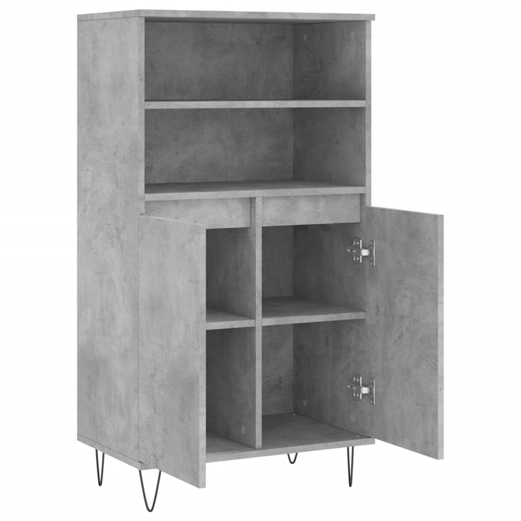 vidaXL Ντουλάπι Γκρι σκυροδέματος 60x36x110 εκ. από Επεξεργασμένο Ξύλο