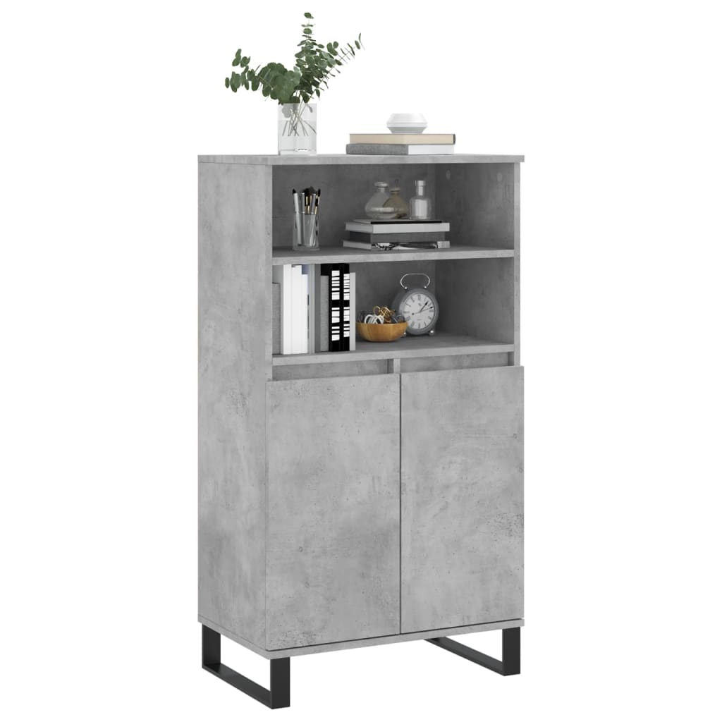 vidaXL Ντουλάπι Γκρι σκυροδέματος 60x36x110 εκ. από Επεξεργασμένο Ξύλο
