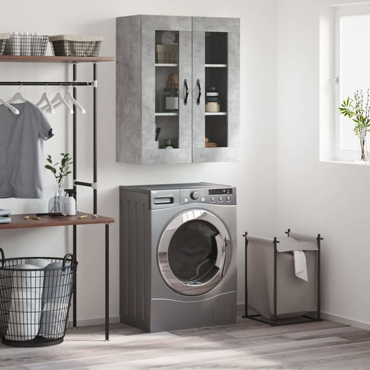 vidaXL Ντουλάπι Επιτοίχιο Γκρι Σκυροδεμ. 69,5x34x90 εκ. Επεξεργ. Ξύλο