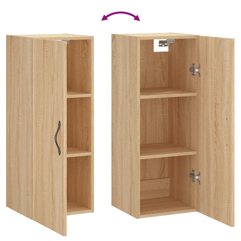 vidaXL Ντουλάπι Τοίχου Sonoma Δρυς 34,5 x 34 x 90 εκ. Επεξεργ. Ξύλο