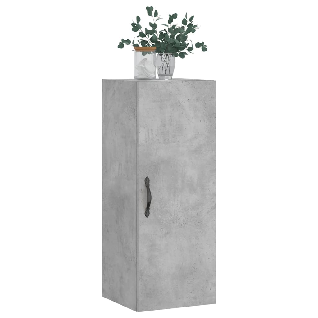 vidaXL Ντουλάπι Τοίχου Γκρι Σκυροδέματος 34,5x34x90 εκ. Επεξεργ. Ξύλο