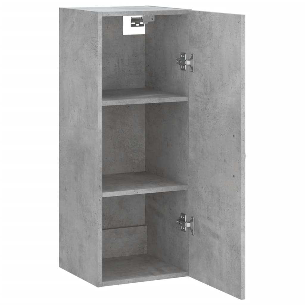 vidaXL Ντουλάπι Τοίχου Γκρι Σκυροδέματος 34,5x34x90 εκ. Επεξεργ. Ξύλο