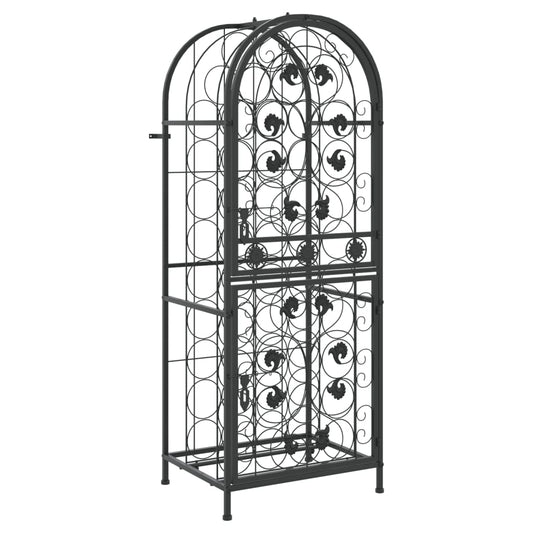 vidaXL Ραφιέρα Κρασιών 41 Μπουκ. Μαύρη 45x36x120 εκ. Σφυρήλατο Σίδερο