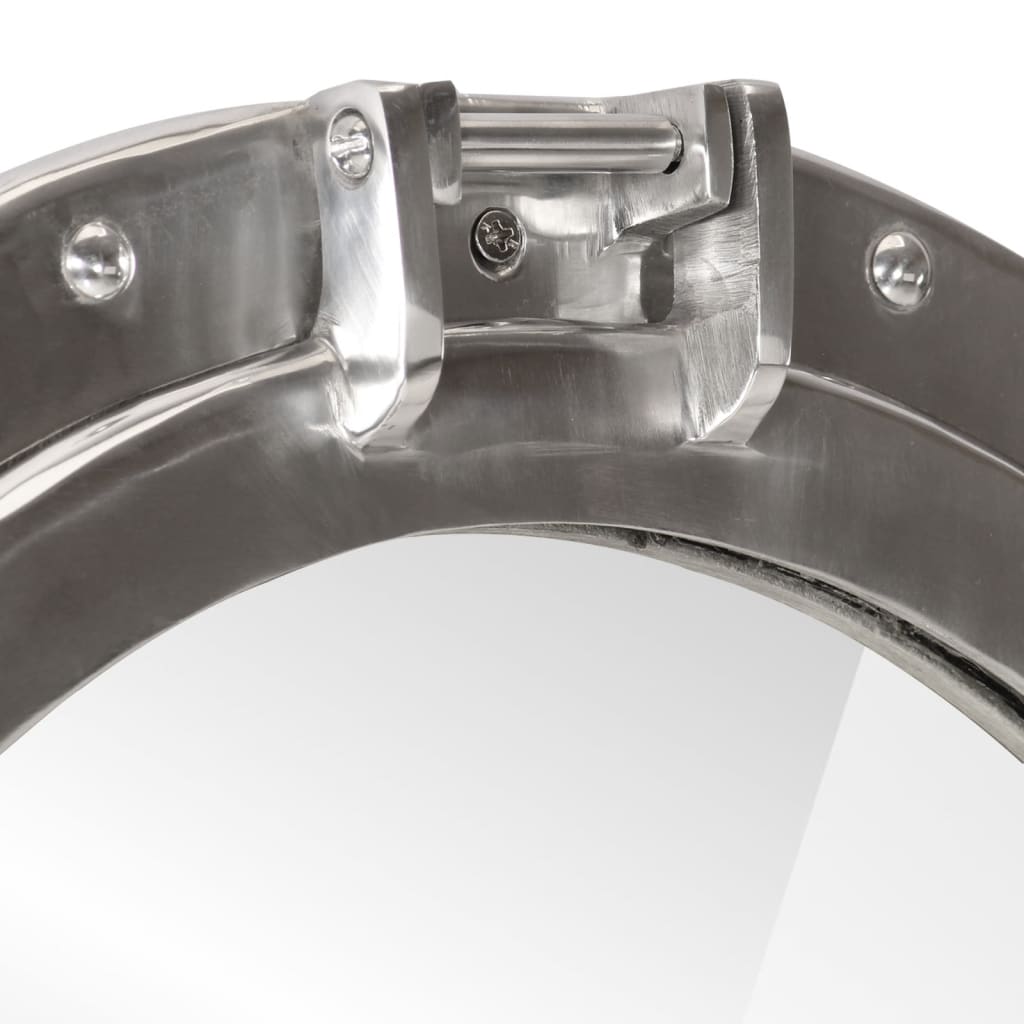 vidaXL Καθρέφτης Φινιστρίνι Τοίχου Ø30 εκ. από Αλουμίνιο και Γυαλί