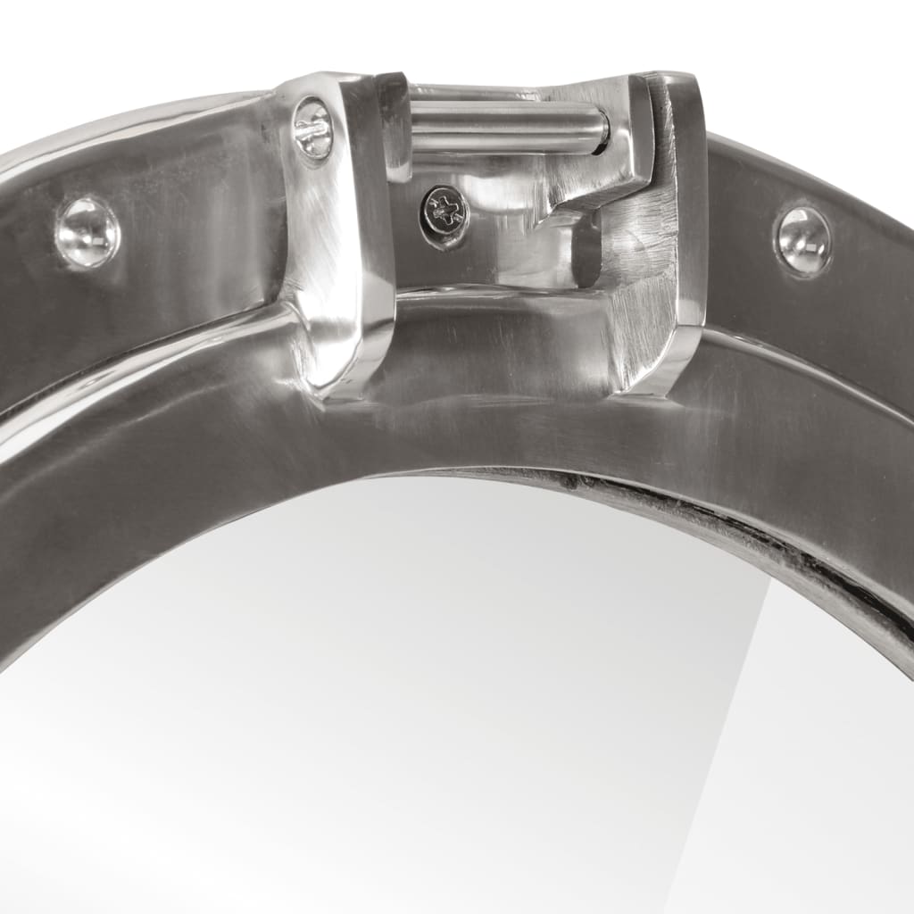 vidaXL Καθρέφτης Φινιστρίνι Τοίχου Ø38 εκ. από Αλουμίνιο και Γυαλί