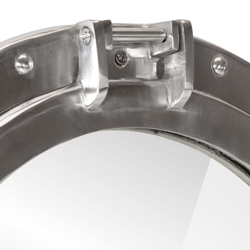 vidaXL Καθρέφτης Φινιστρίνι Τοίχου Ø50 εκ. από Αλουμίνιο και Γυαλί