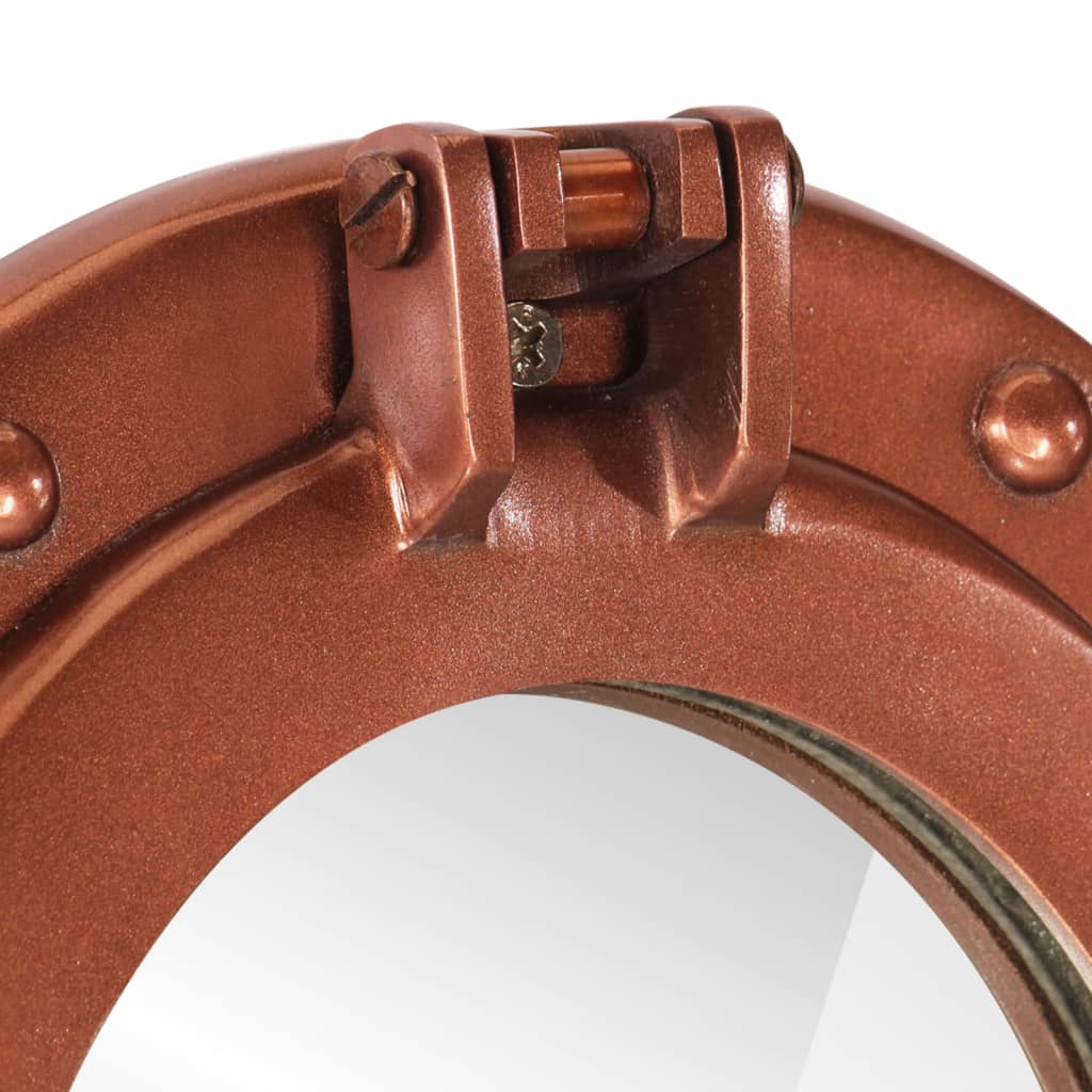 vidaXL Καθρέφτης Φινιστρίνι Τοίχου Ø30 εκ. από Αλουμίνιο και Γυαλί