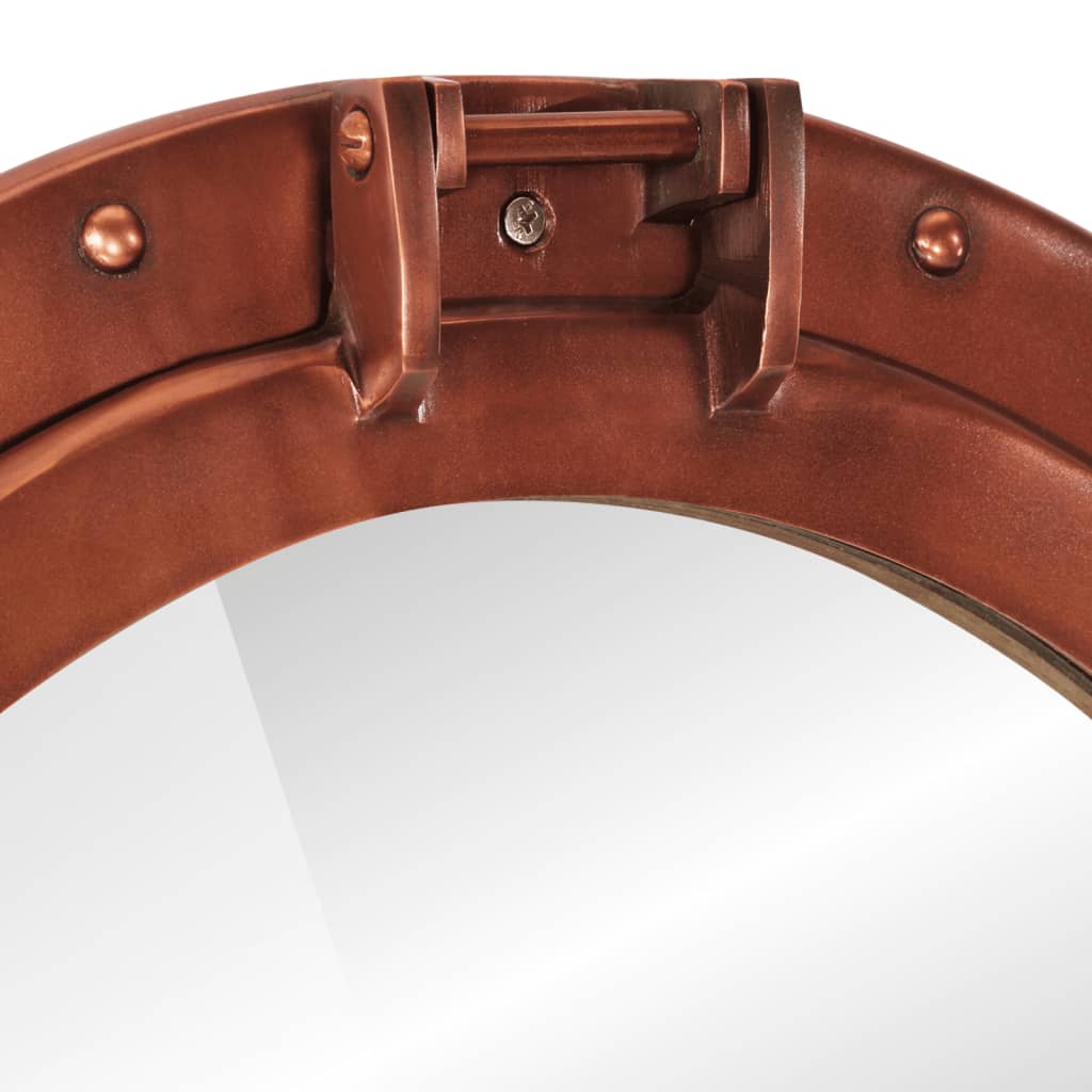 vidaXL Καθρέφτης Φινιστρίνι Τοίχου Ø50 εκ. από Αλουμίνιο και Γυαλί