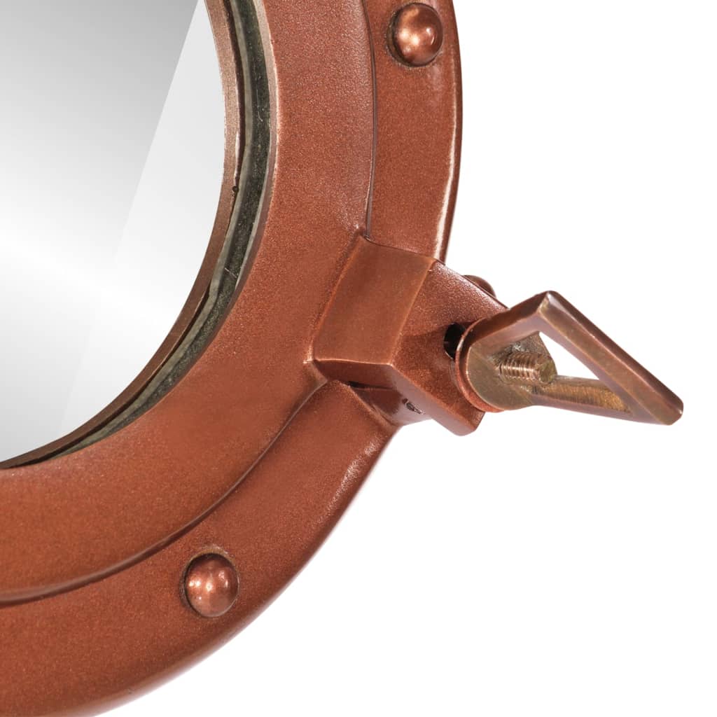 vidaXL Καθρέφτης Φινιστρίνι Τοίχου Ø50 εκ. από Αλουμίνιο και Γυαλί