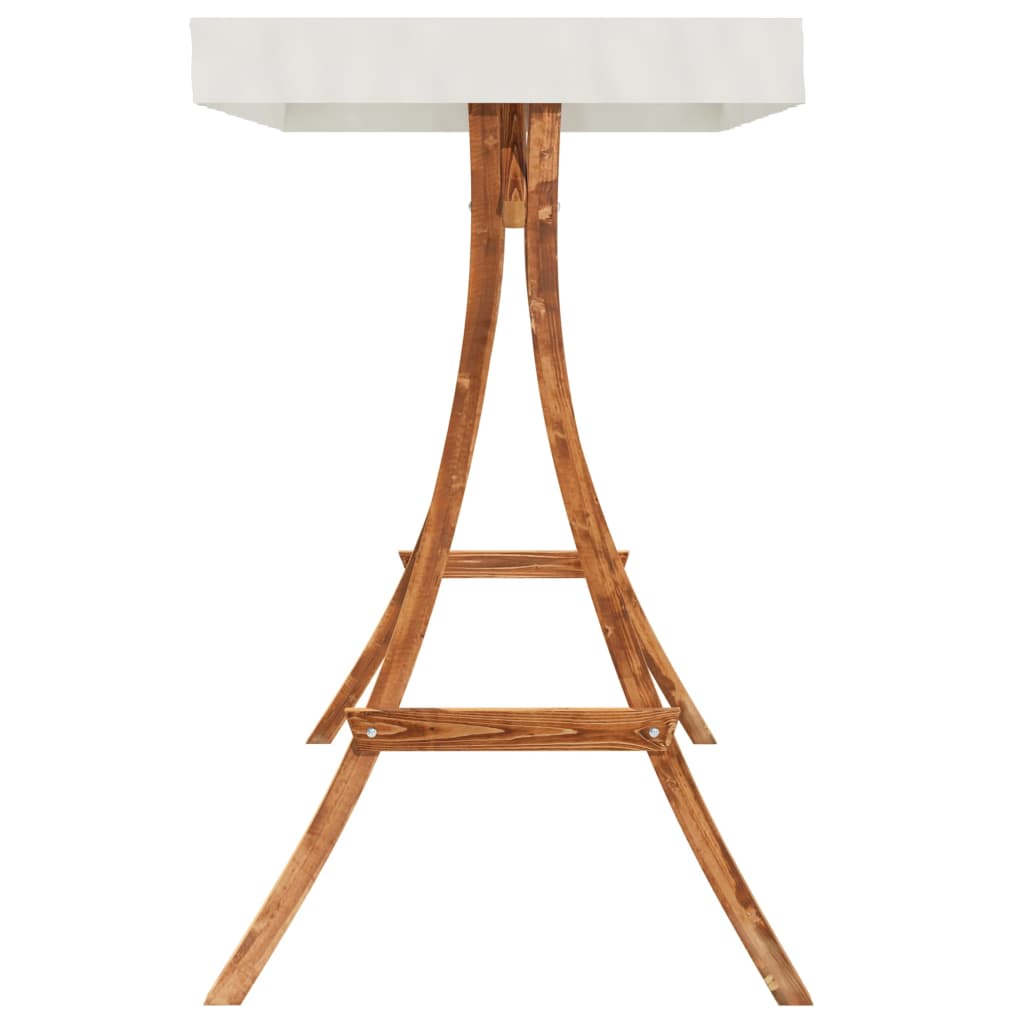 vidaXL Κούνια Κρεβάτι Σκίαστρο Μασίφ Ξύλο Ερυθρελάτης Φιν. Ξύλου Teak