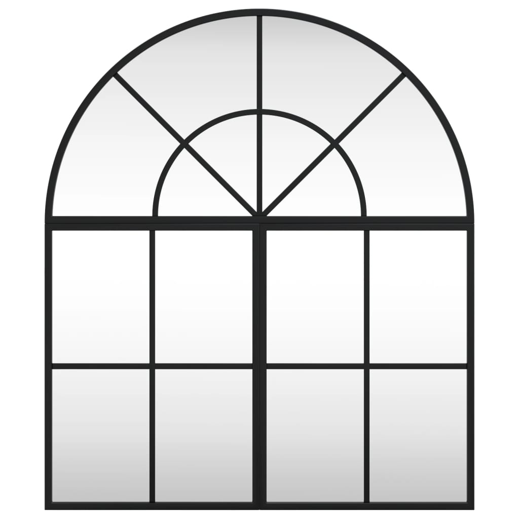 vidaXL Καθρέφτης Τοίχου Αψίδα Μαύρος 60 x 70 εκ. από Σίδερο