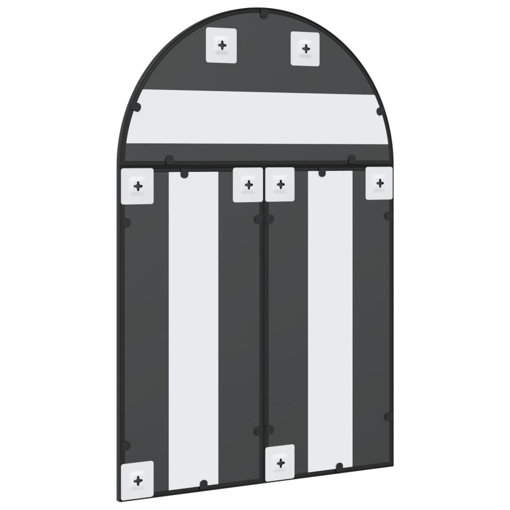 vidaXL Καθρέφτης Τοίχου Αψίδα Μαύρος 60 x 90 εκ. από Σίδερο