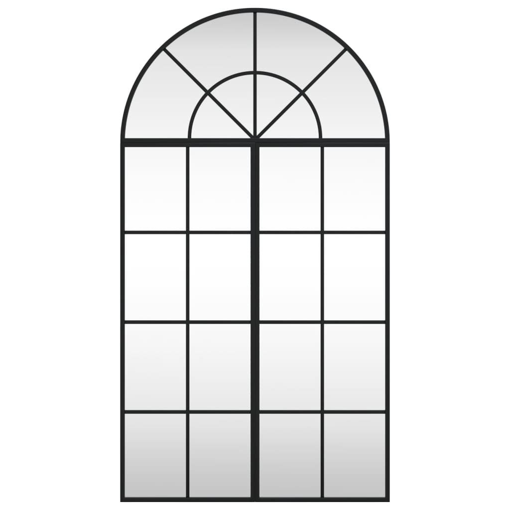 vidaXL Καθρέφτης Τοίχου Αψίδα Μαύρος 60 x 110 εκ. από Σίδερο