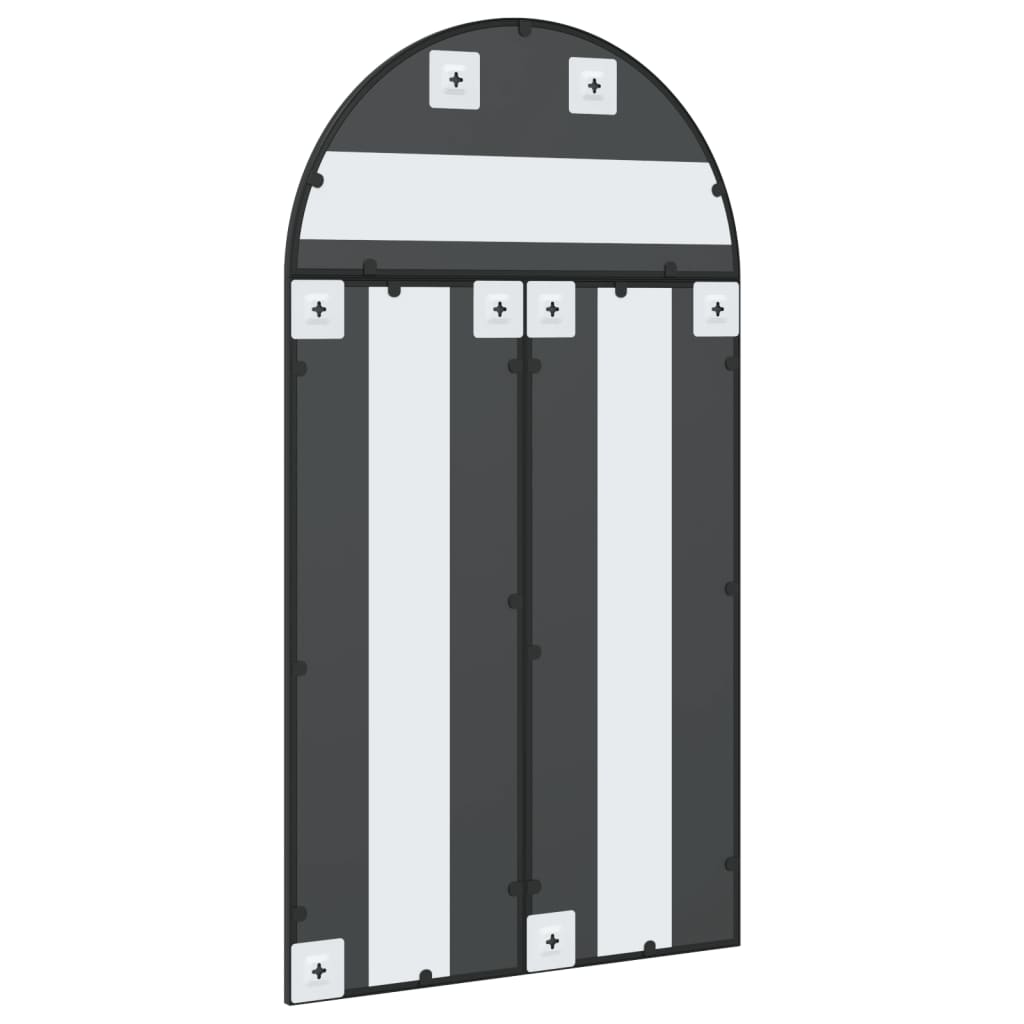 vidaXL Καθρέφτης Τοίχου Αψίδα Μαύρος 60 x 110 εκ. από Σίδερο