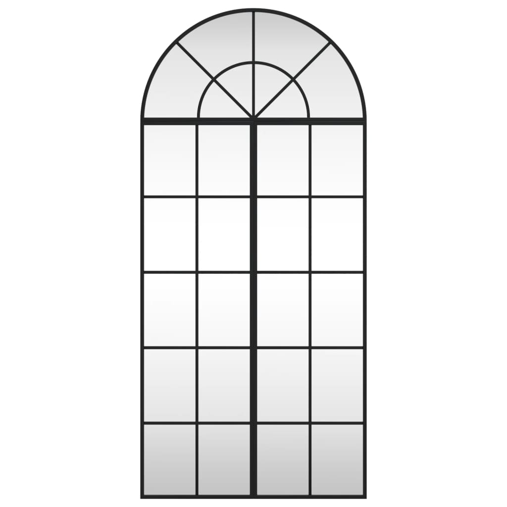 vidaXL Καθρέφτης Τοίχου Αψίδα Μαύρος 60 x 130 εκ. από Σίδερο