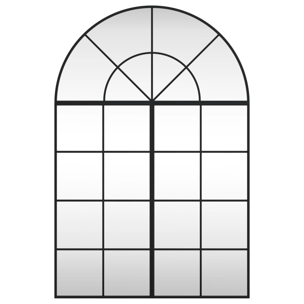 vidaXL Καθρέφτης Τοίχου Αψίδα Μαύρος 80 x 120 εκ. από Σίδερο