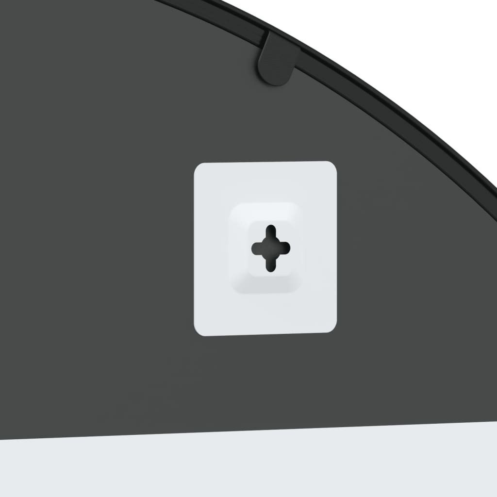 vidaXL Καθρέφτης Τοίχου Αψίδα Μαύρος 100 x 110 εκ. από Σίδερο