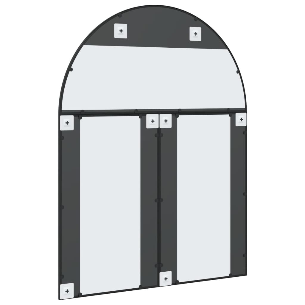 vidaXL Καθρέφτης Τοίχου Αψίδα Μαύρος 100 x 130 εκ. από Σίδερο