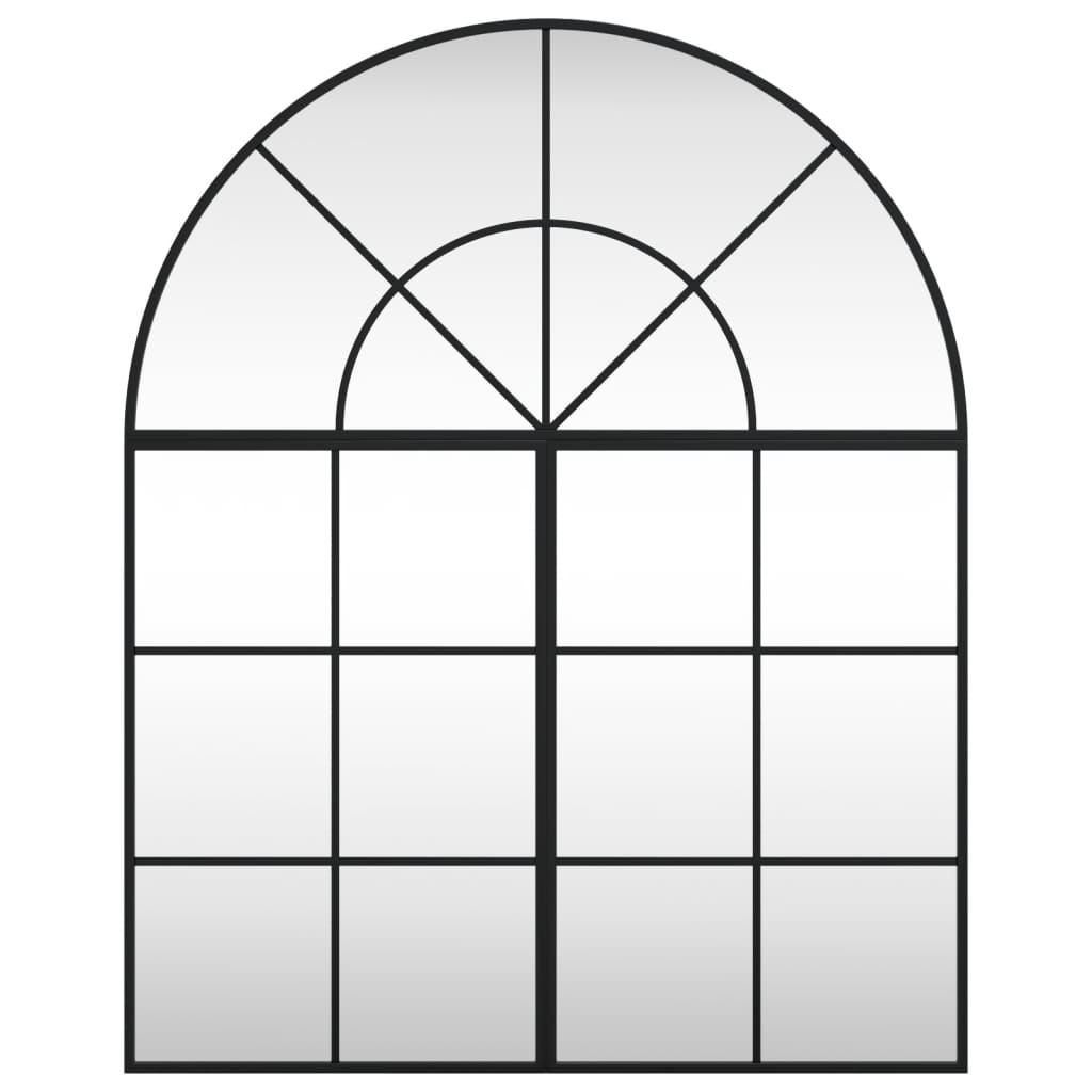 vidaXL Καθρέφτης Τοίχου Αψίδα Μαύρος 80 x 100 εκ. από Σίδερο