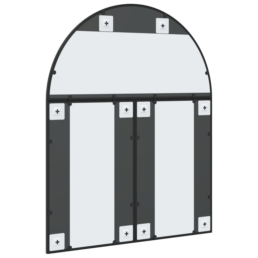 vidaXL Καθρέφτης Τοίχου Αψίδα Μαύρος 80 x 100 εκ. από Σίδερο