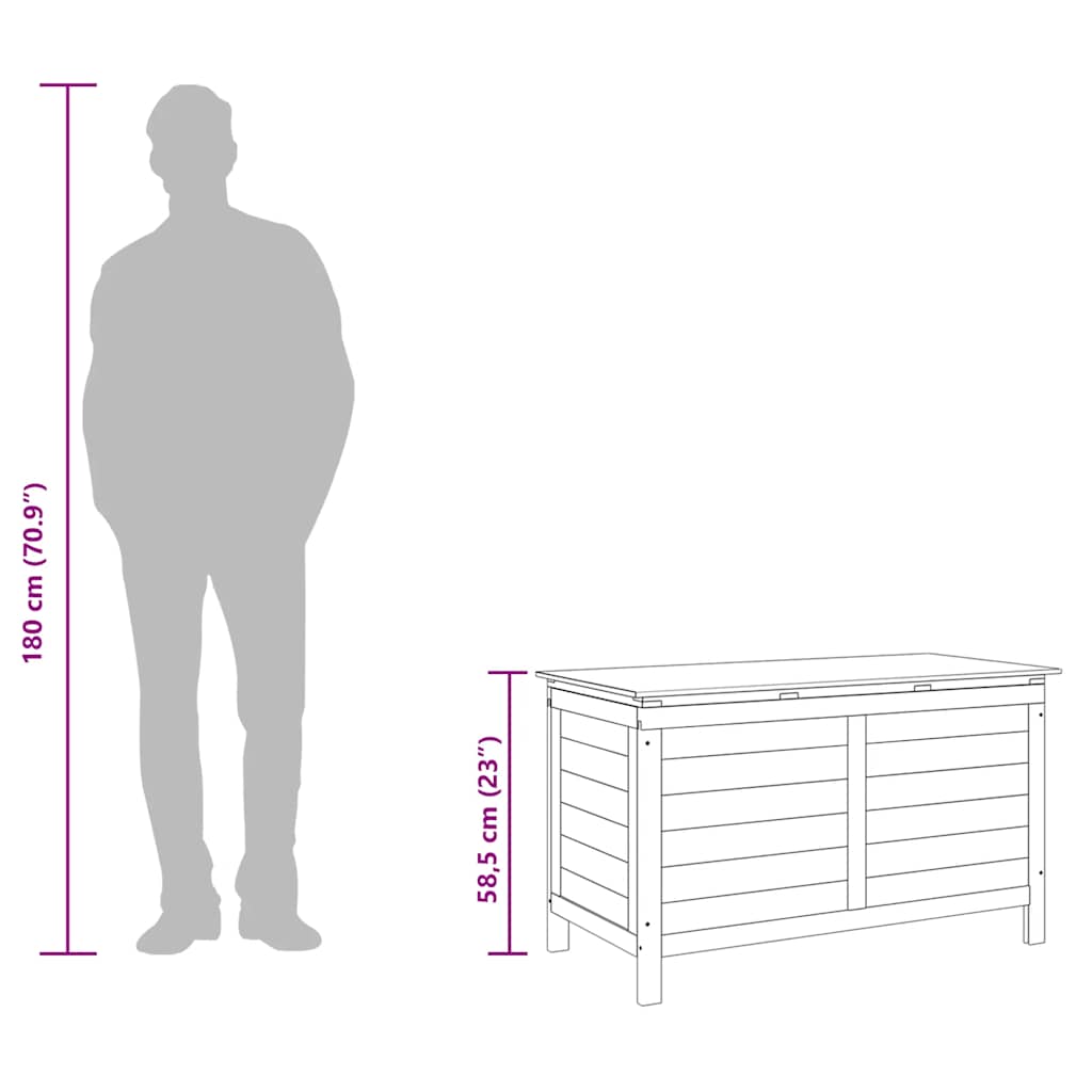vidaXL Μπαούλο Αποθ. Κήπου Λευκό 99x49,5x58,5εκ Μασίφ Ξύλο Ελάτης