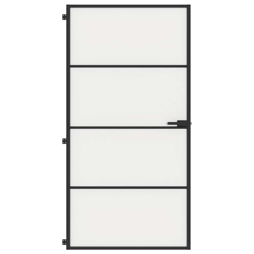 vidaXL Εσωτερική Πόρτα Μαύρη 102,5x201,5 εκ. Ψημένο Γυαλί & Αλουμίνιο