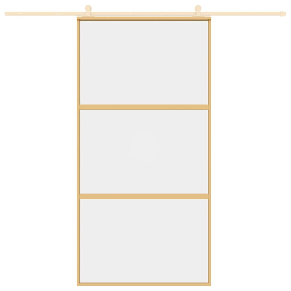 vidaXL Συρόμενη Πόρτα Χρυσή 102,5x205 εκ. από Γυαλί ESG και Αλουμίνιο