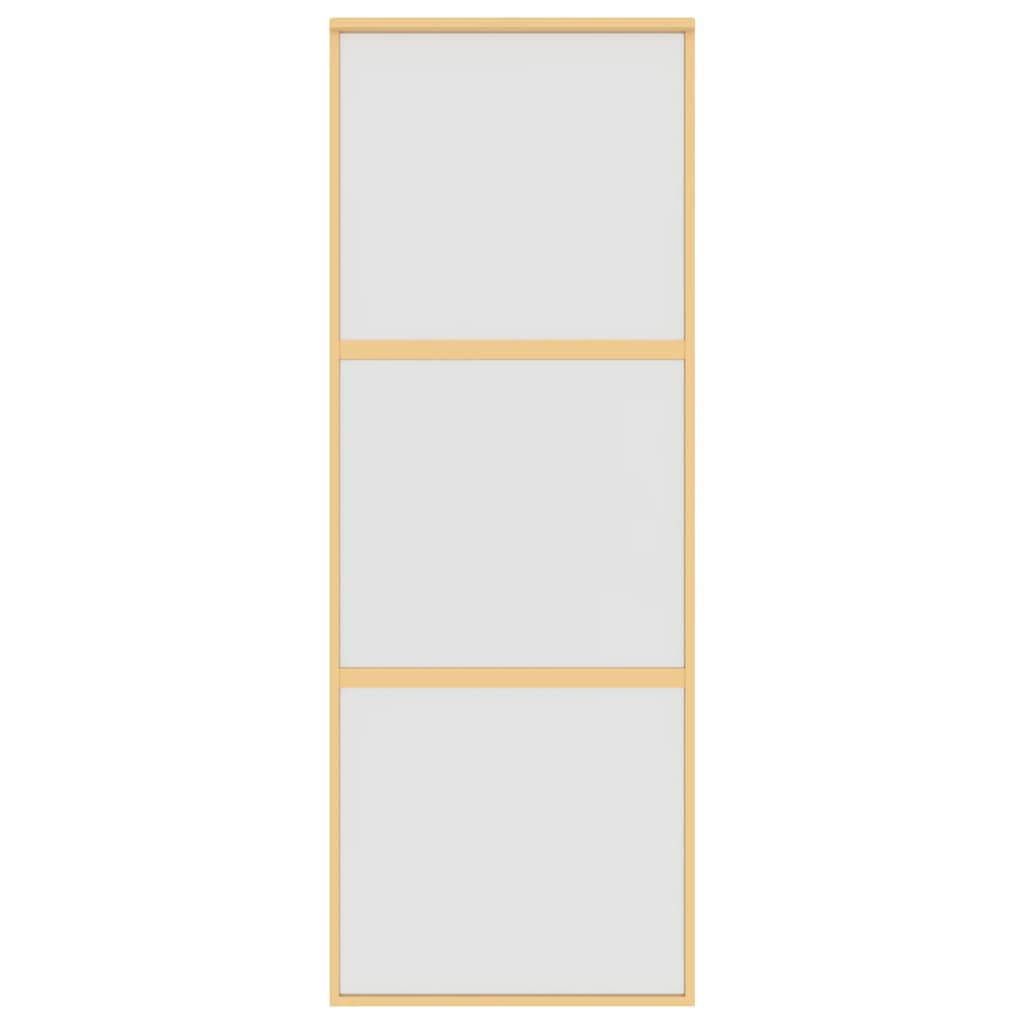 vidaXL Συρόμενη Πόρτα Χρυσή 76x205 εκ. από Αμμοβολή ESG και Αλουμίνιο