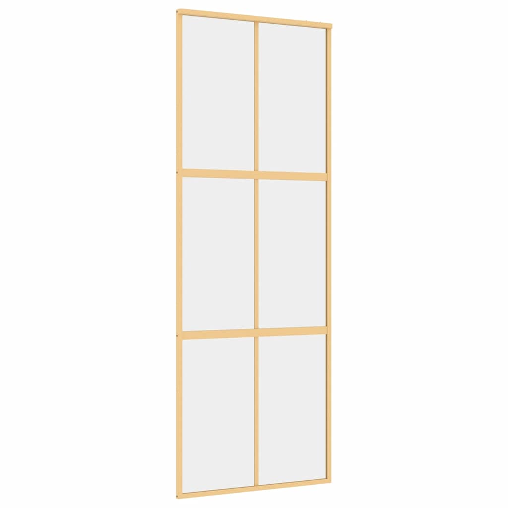 vidaXL Συρόμενη Πόρτα Χρυσή 76 x 205 εκ. από Γυαλί ESG και Αλουμίνιο