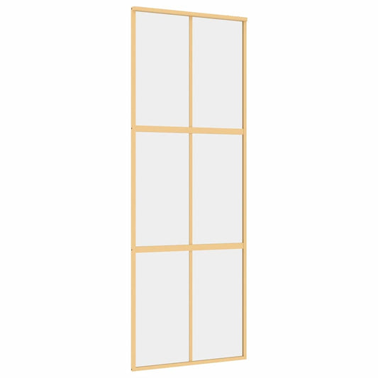 vidaXL Συρόμενη Πόρτα Χρυσή 76 x 205 εκ. από Γυαλί ESG και Αλουμίνιο