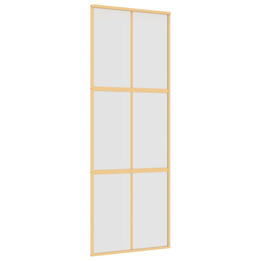 vidaXL Συρόμενη Πόρτα Χρυσή 76 x 205εκ. από Αμμοβολή ESG και Αλουμίνιο