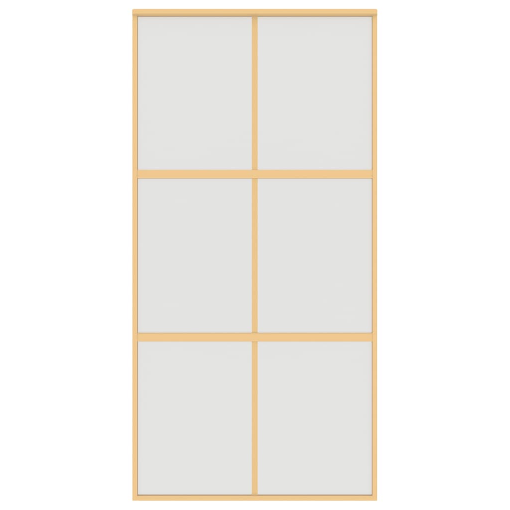 vidaXL Συρόμενη Πόρτα Χρυσή 102,5x205 εκ. Αμμοβολή ESG Γυαλί/Αλουμίνιο