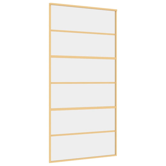 vidaXL Συρόμενη Πόρτα Χρυσή 102,5x205 εκ. από Γυαλί ESG και Αλουμίνιο