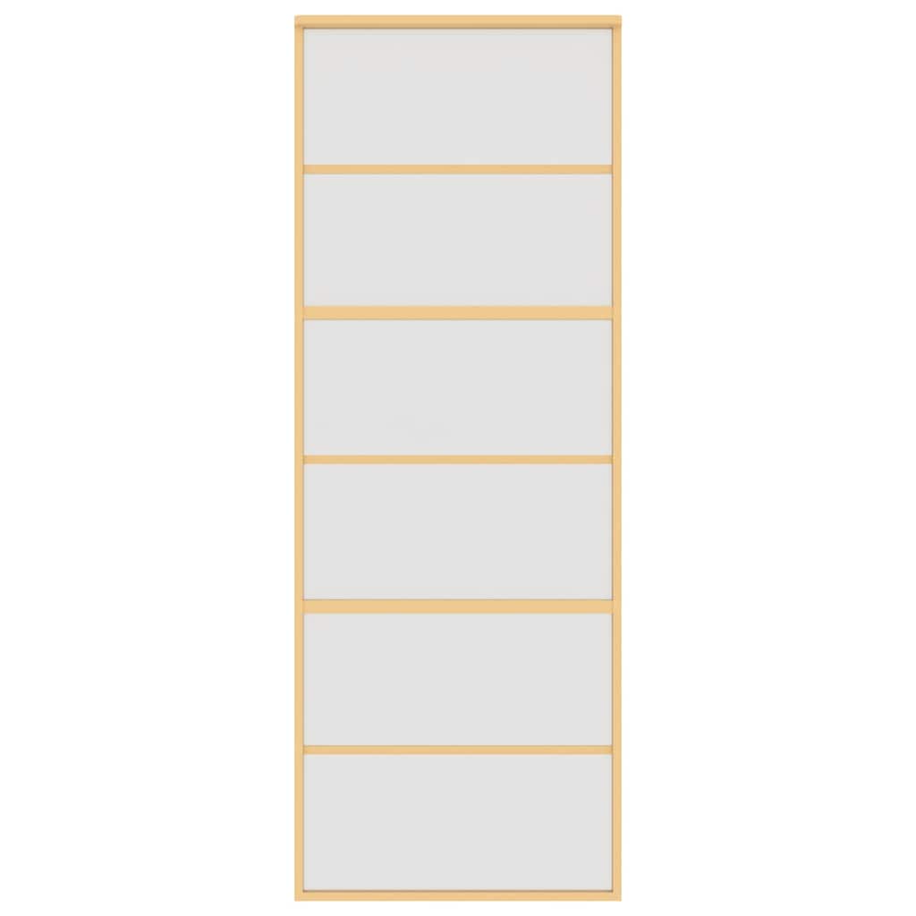 vidaXL Συρόμενη Πόρτα Χρυσή 76x205 εκ. από Αμμοβολή ESG και Αλουμίνιο