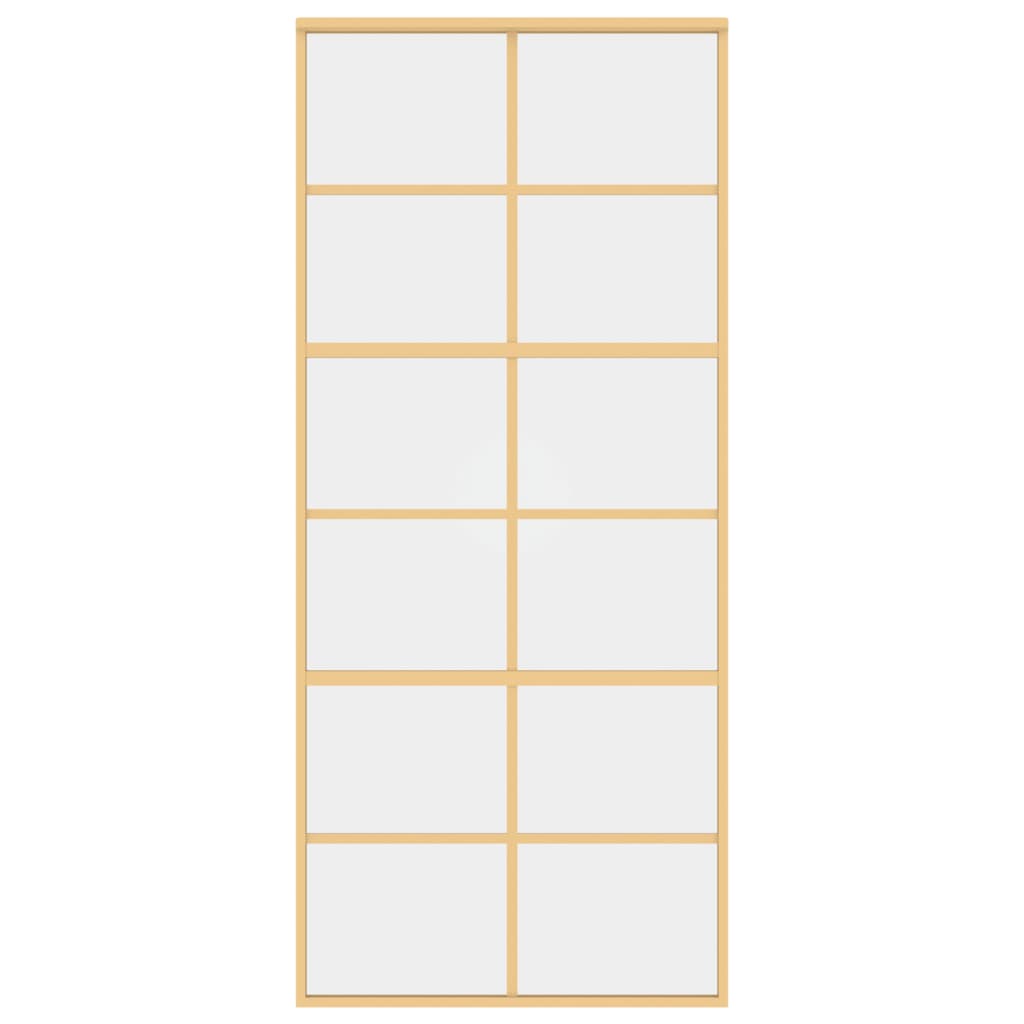 vidaXL Συρόμενη Πόρτα Χρυσή 90 x 205 εκ. από Γυαλί ESG και Αλουμίνιο