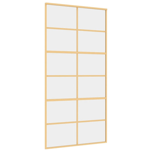 vidaXL Συρόμενη Πόρτα Χρυσή 102,5x205 εκ. από Γυαλί ESG και Αλουμίνιο