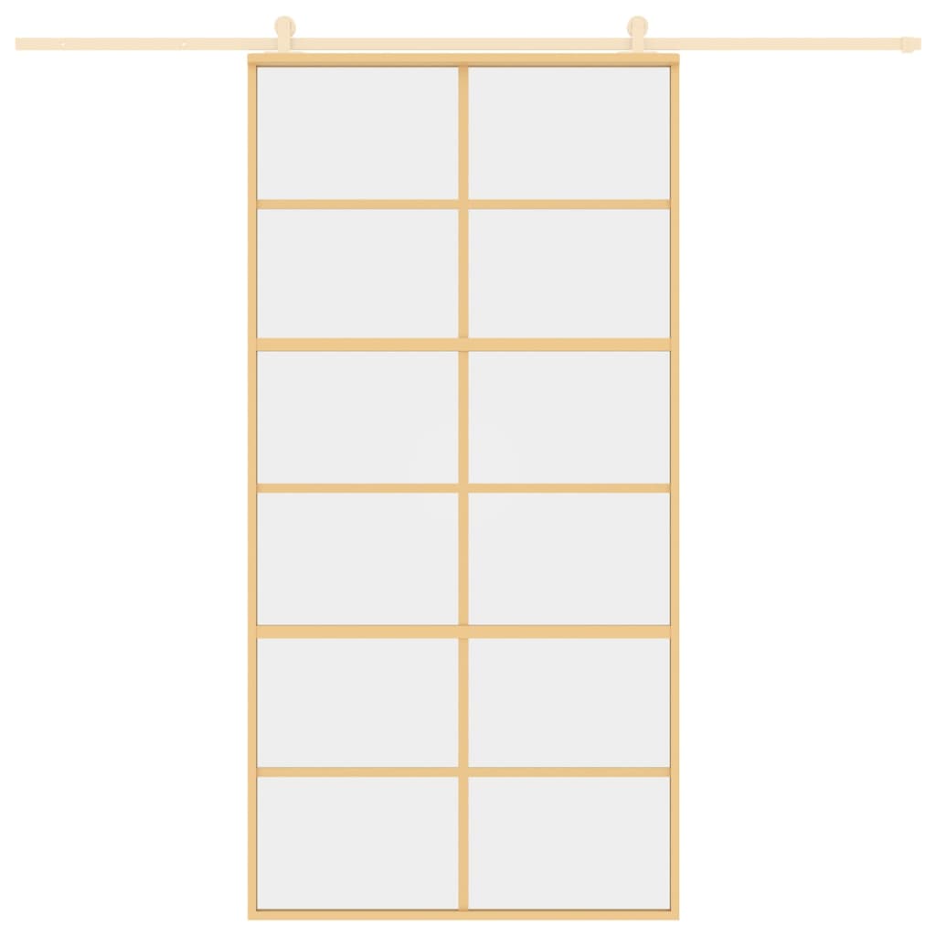 vidaXL Συρόμενη Πόρτα Χρυσή 102,5x205 εκ. από Γυαλί ESG και Αλουμίνιο