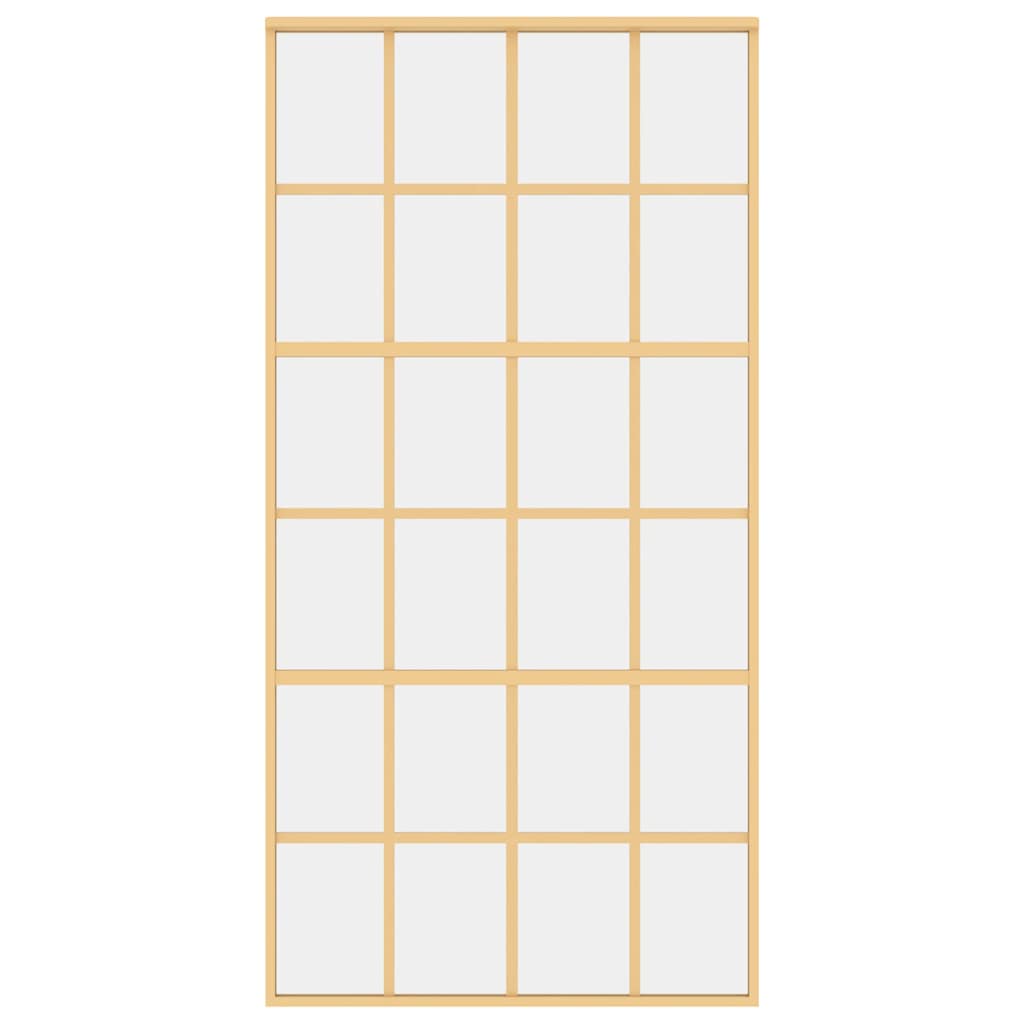 vidaXL Συρόμενη Πόρτα Χρυσή 102,5x205 εκ. από Γυαλί ESG και Αλουμίνιο