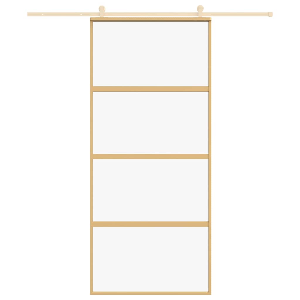 vidaXL Συρόμενη Πόρτα Χρυσή 90 x 205 εκ. από Γυαλί ESG και Αλουμίνιο