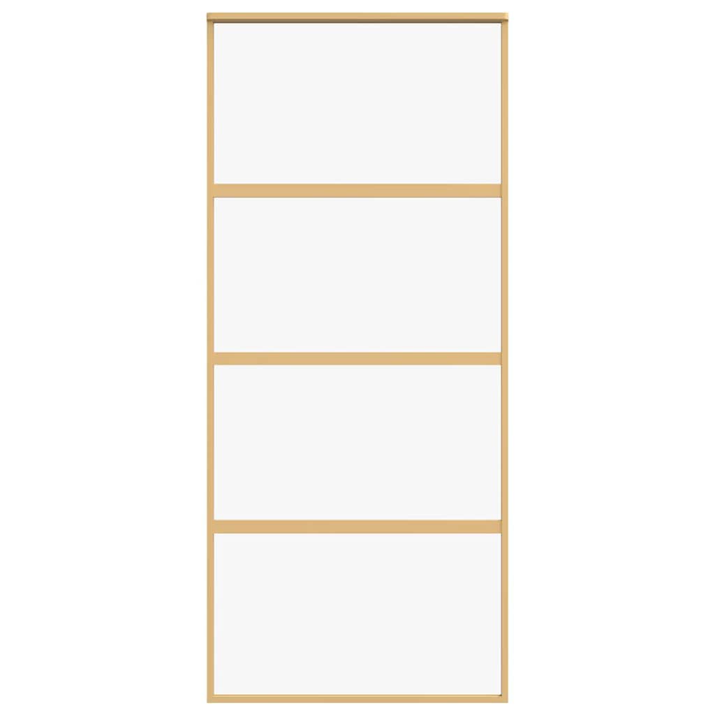 vidaXL Συρόμενη Πόρτα Χρυσή 90 x 205 εκ. από Γυαλί ESG και Αλουμίνιο