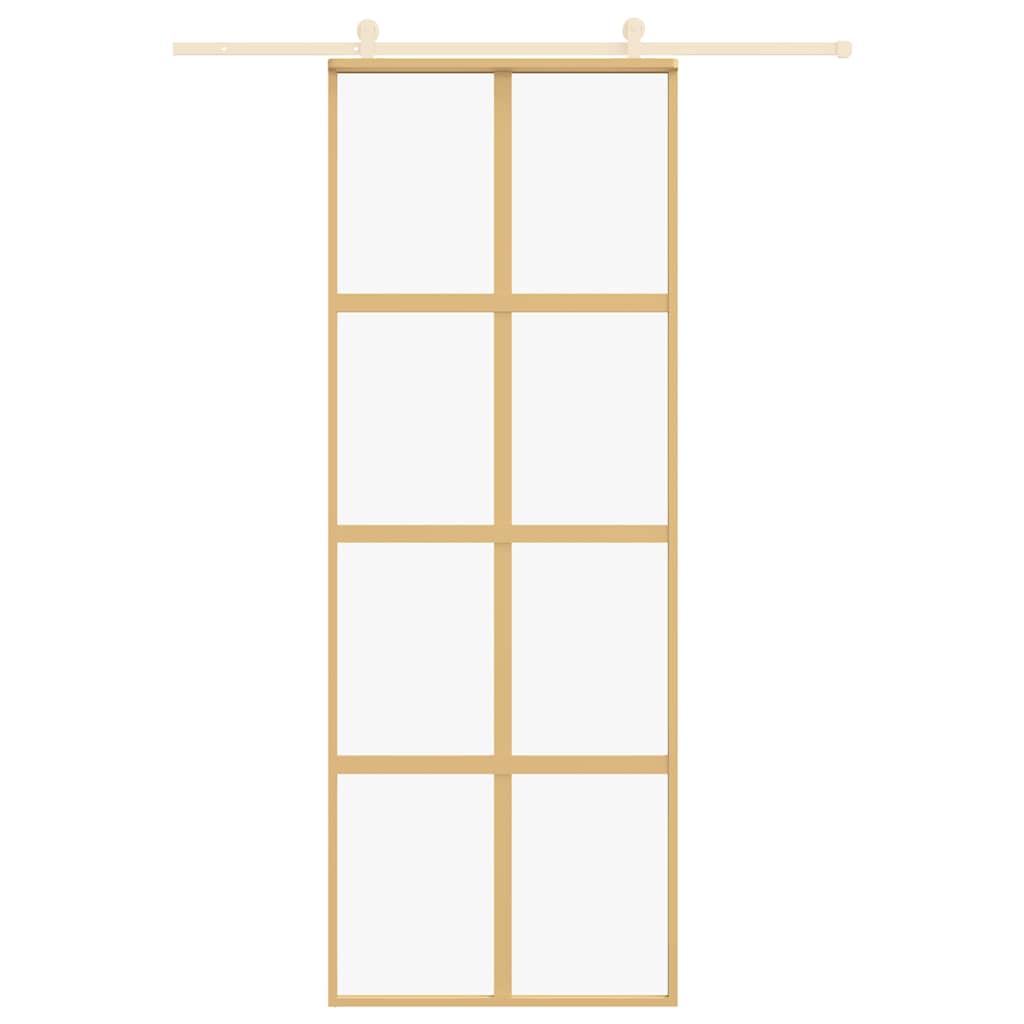 vidaXL Συρόμενη Πόρτα Χρυσή 76 x 205 εκ. από Γυαλί ESG και Αλουμίνιο