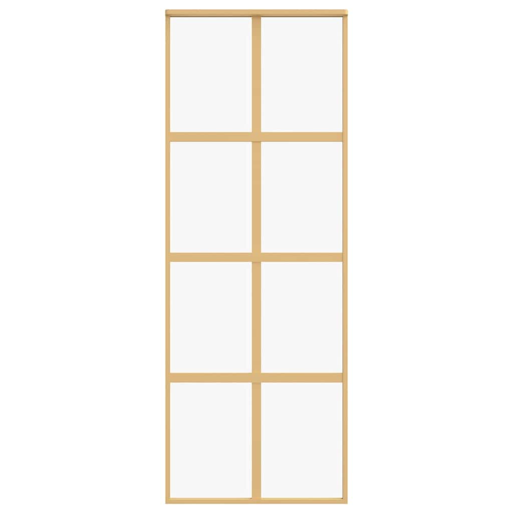 vidaXL Συρόμενη Πόρτα Χρυσή 76 x 205 εκ. από Γυαλί ESG και Αλουμίνιο